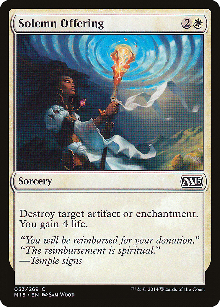 Magic 2015 - (M15-033) - Solemn Offering Foil