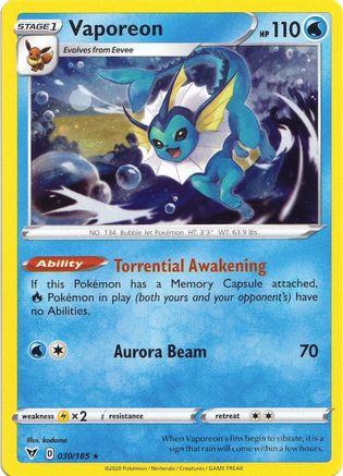 Miscellaneous Cards & Products 030/185 Vaporeon - Holofoil - Promo