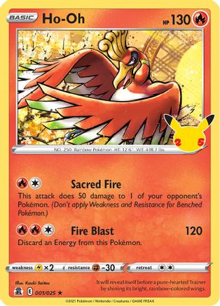 Celebrations 001/025 Ho-Oh - Holofoil - Holo Rare