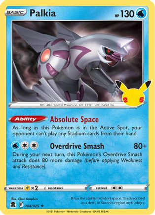 Celebrations 004/025 Palkia - Holofoil - Holo Rare