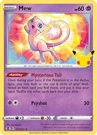 Celebrations 011/025 Mew - Holofoil - Holo Rare