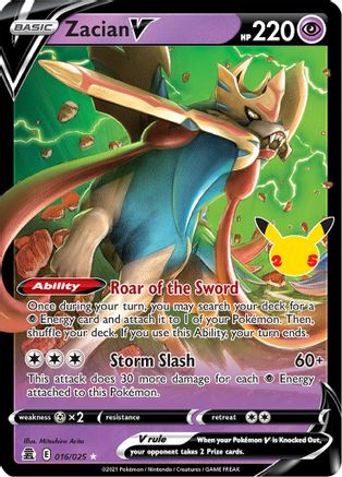 Celebrations 016/025 Zacian V - Holofoil - Ultra Rare