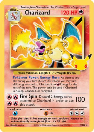 Celebrations Classic Collection 004/102 Charizard - Holofoil - Classic Collection