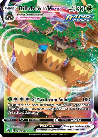 SWSH08 Fusion Strike 023/264 Rillaboom VMAX - Holofoil - Ultra Rare