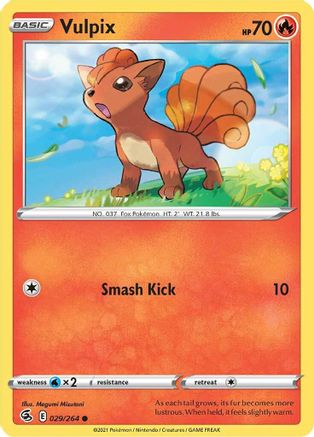SWSH08 Fusion Strike 029/264 Vulpix (29) - Common