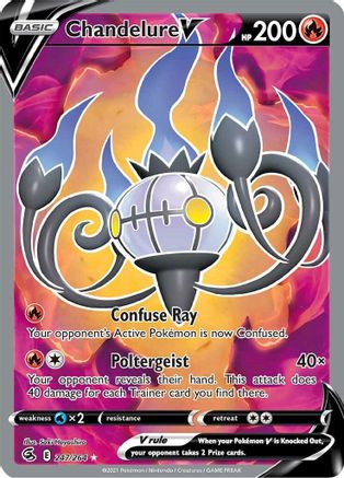 SWSH08 Fusion Strike 247/264 Chandelure V (Full Art) - Holofoil - Ultra Rare