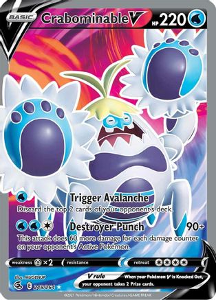 SWSH08 Fusion Strike 248/264 Crabominable V (Full Art) - Holofoil - Ultra Rare