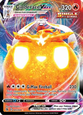 SWSH08 Fusion Strike 045/264 Cinderace VMAX - Holofoil - Ultra Rare
