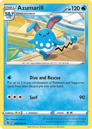 SWSH08 Fusion Strike 059/264 Azumarill - Rare
