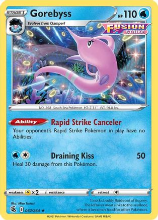 SWSH08 Fusion Strike 067/264 Gorebyss - Reverse Holofoil - Rare