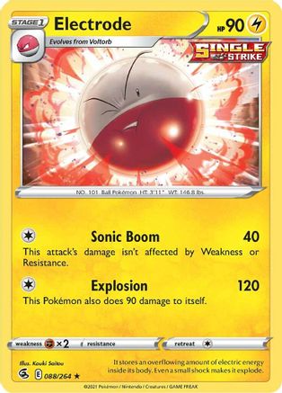 SWSH08 Fusion Strike 088/264 Electrode - Reverse Holofoil - Rare
