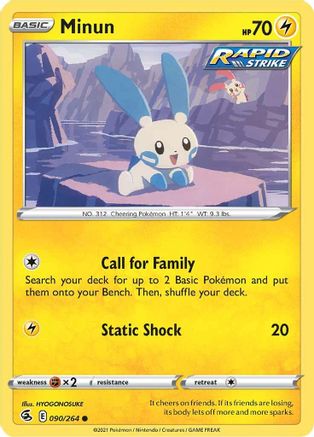 SWSH08 Fusion Strike 090/264 Minun - Common