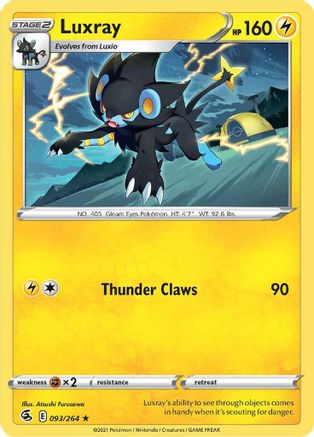 SWSH08 Fusion Strike 093/264 Luxray - Reverse Holofoil - Rare