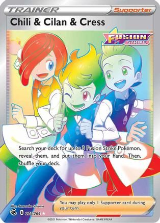 SWSH08 Fusion Strike 273/264 Chili & Cilan & Cress (Secret) - Holofoil - Secret Rare