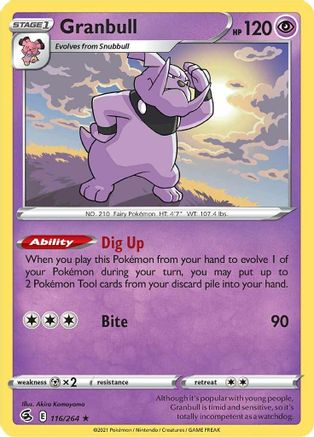 SWSH08 Fusion Strike 116/264 Granbull - Rare