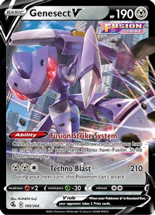 SWSH08 Fusion Strike 185/264 Genesect V - Holofoil - Ultra Rare
