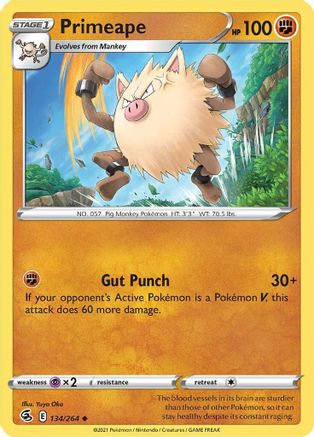 SWSH08 Fusion Strike 134/264 Primeape - Reverse Holofoil - Uncommon