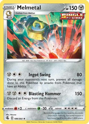 SWSH08 Fusion Strike 189/264 Melmetal - Holofoil - Holo Rare