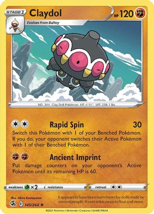SWSH08 Fusion Strike 145/264 Claydol - Reverse Holofoil - Rare