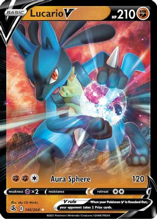 SWSH08 Fusion Strike 146/264 Lucario V - Holofoil - Ultra Rare