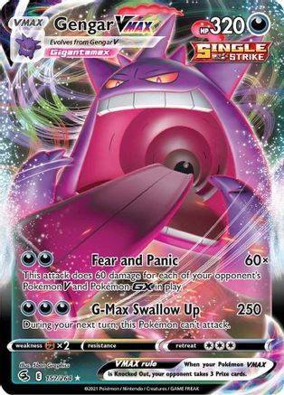 SWSH08 Fusion Strike 157/264 Gengar VMAX - Holofoil - Ultra Rare