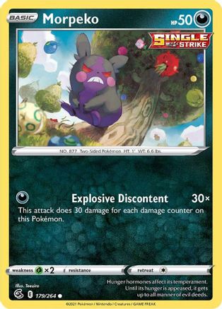 SWSH08 Fusion Strike 179/264 Morpeko (179) - Reverse Holofoil - Common