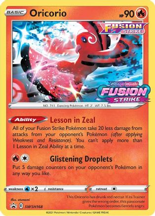 SWSH Sword & Shield Promo Cards SWSH168 Oricorio - Holofoil - Promo