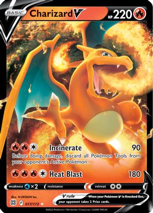 SWSH09 Brilliant Stars 017/172 Charizard V - Holofoil - Ultra Rare