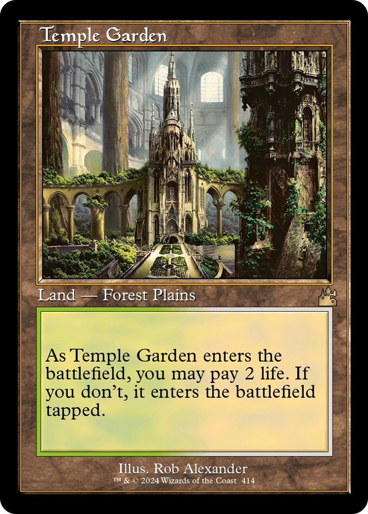 Ravnica Remastered - (RVR-414) - Temple Garden (Retro Frame) Foil