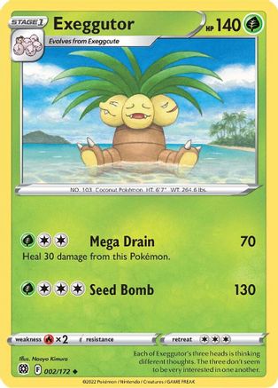 SWSH09 Brilliant Stars 002/172 Exeggutor - Uncommon