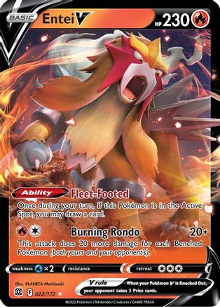 SWSH09 Brilliant Stars 022/172 Entei V - Holofoil - Ultra Rare