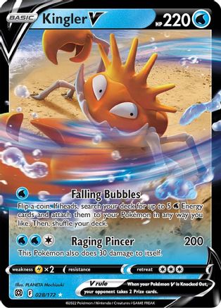SWSH09 Brilliant Stars 028/172 Kingler V - Holofoil - Ultra Rare