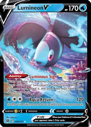 SWSH09 Brilliant Stars 040/172 Lumineon V - Holofoil - Ultra Rare