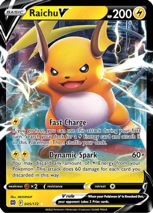 SWSH09 Brilliant Stars 045/172 Raichu V - Holofoil - Ultra Rare