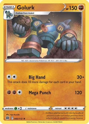 SWSH09 Brilliant Stars 083/172 Golurk - Reverse Holofoil - Rare
