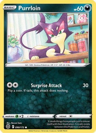 SWSH09 Brilliant Stars 090/172 Purrloin - Common