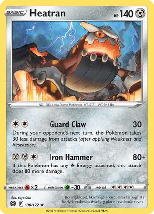 SWSH09 Brilliant Stars 100/172 Heatran - Reverse Holofoil - Rare