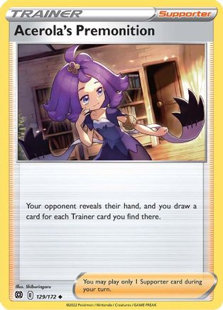 SWSH09 Brilliant Stars 129/172 Acerola's Premonition - Uncommon