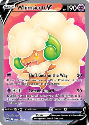 SWSH09 Brilliant Stars 160/172 Whimsicott V (Full Art) - Holofoil - Ultra Rare