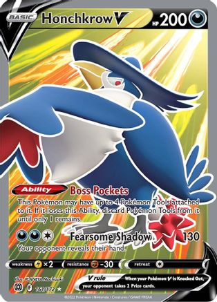 SWSH09 Brilliant Stars 161/172 Honchkrow V (Full Art) - Holofoil - Ultra Rare