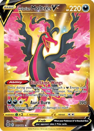 SWSH09 Brilliant Stars 183/172 Galarian Moltres V (Secret) - Holofoil - Secret Rare