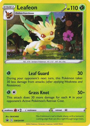 SWSH Sword & Shield Promo Cards SWSH191 Leafeon - Holofoil - Promo