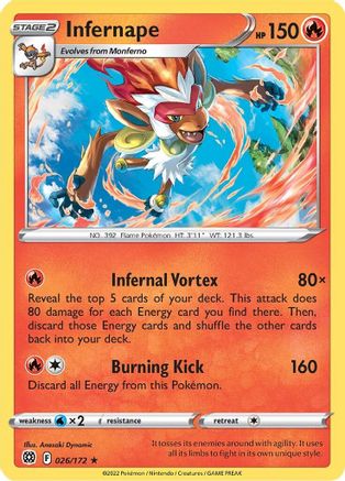 Deck Exclusives 026/172 Infernape - Rare