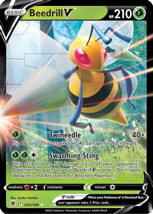 SWSH10 Astral Radiance 001/189 Beedrill V - Holofoil - Ultra Rare