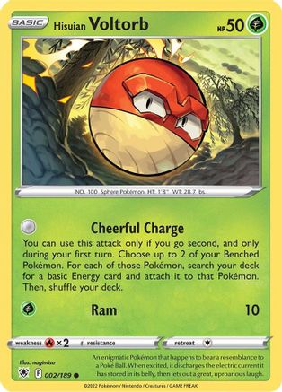 SWSH10 Astral Radiance 002/189 Hisuian Voltorb - Reverse Holofoil - Common