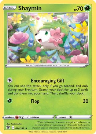 SWSH10 Astral Radiance 014/189 Shaymin - Reverse Holofoil - Rare