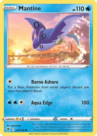 SWSH10 Astral Radiance 034/189 Mantine - Reverse Holofoil - Common