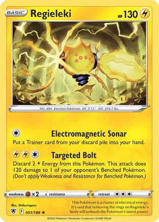 SWSH10 Astral Radiance 051/189 Regieleki - Reverse Holofoil - Rare