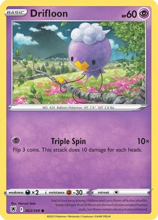 SWSH10 Astral Radiance 063/189 Drifloon - Reverse Holofoil - Common