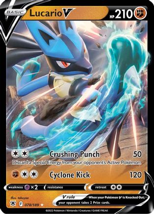 SWSH10 Astral Radiance 078/189 Lucario V - Holofoil - Ultra Rare